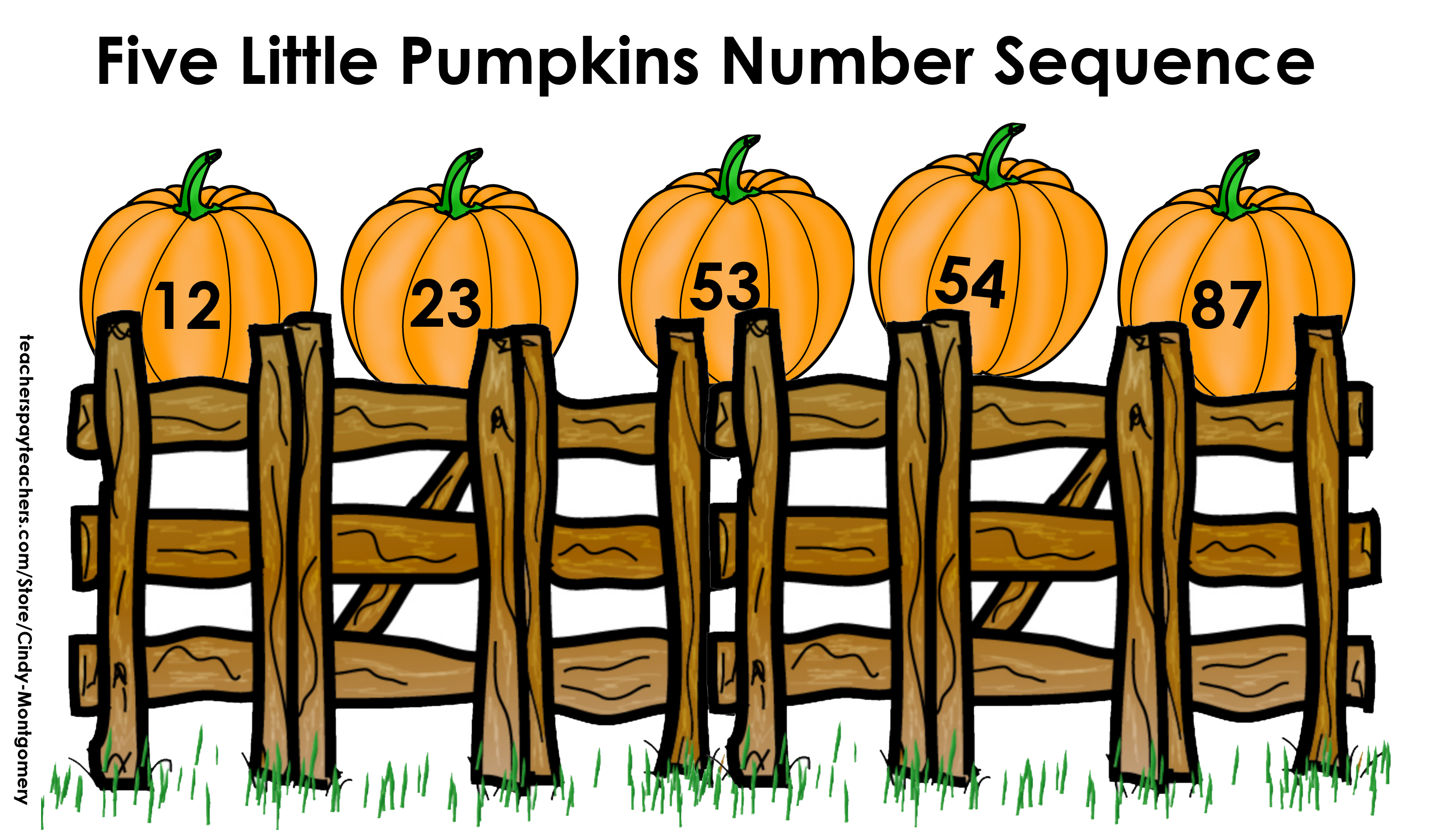 Every Day is the Weekend! l Five Little Pumpkins Number Sequencing Math Activity
